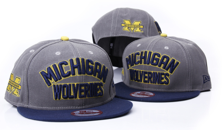 NCAA Michigan NE Snapback Hat #01